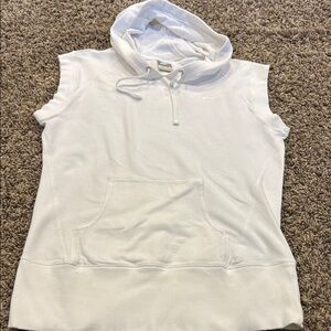 Nike Women's White Sleeveless Hoodie. Size large